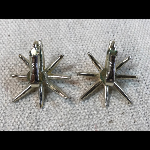 SIGNED Emmons Sunburst Brooch & Earrings Set - Picture 6 of 8